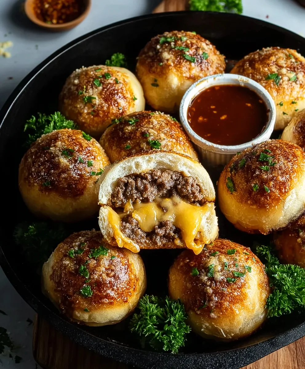Garlic Parmesan Cheeseburger Bombs Irresistible Recipe