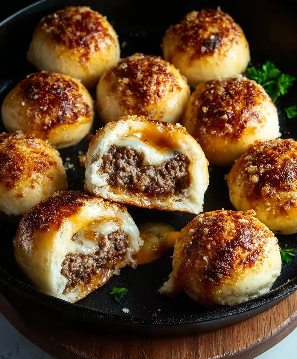 Garlic Parmesan Cheeseburger Bombs Irresistible Recipe