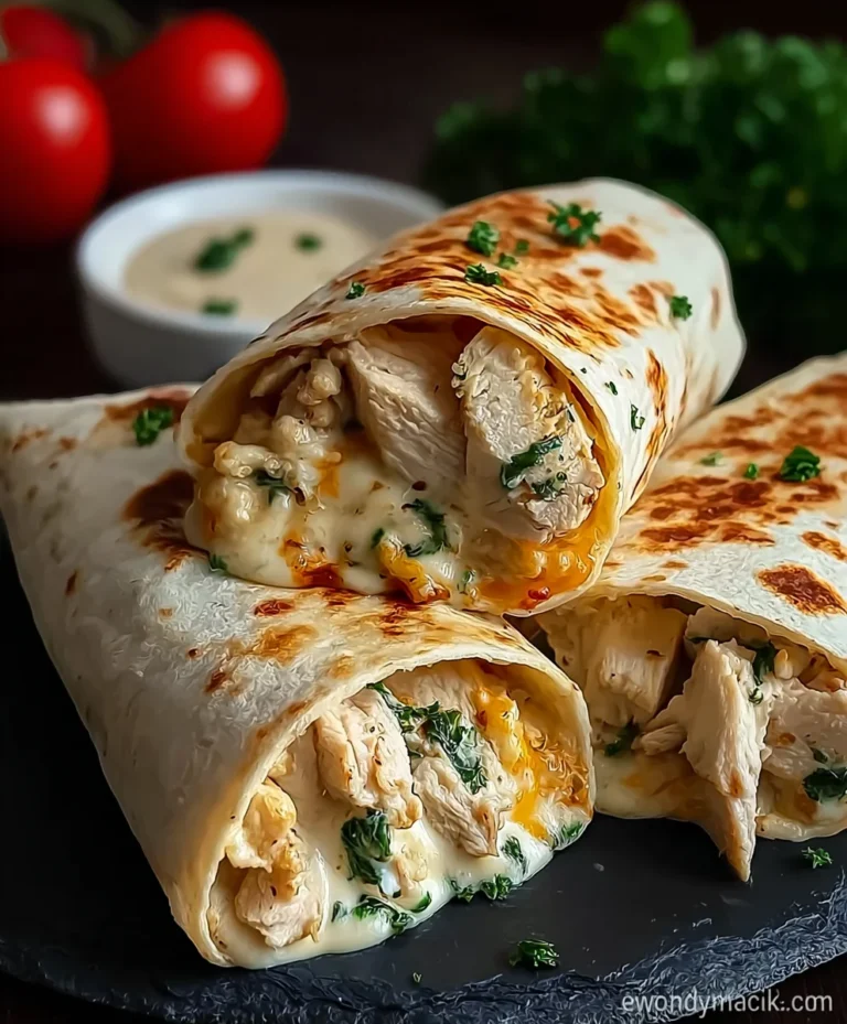 Easy Cheesy Chicken Garlic Wraps-Quick Meal