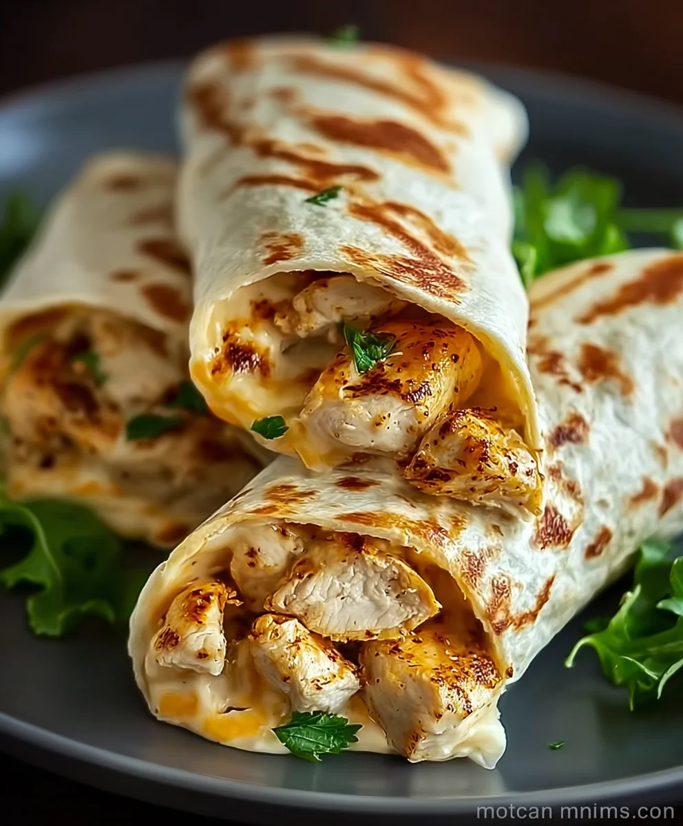 Easy Cheesy Chicken Garlic Wraps-Quick Meal