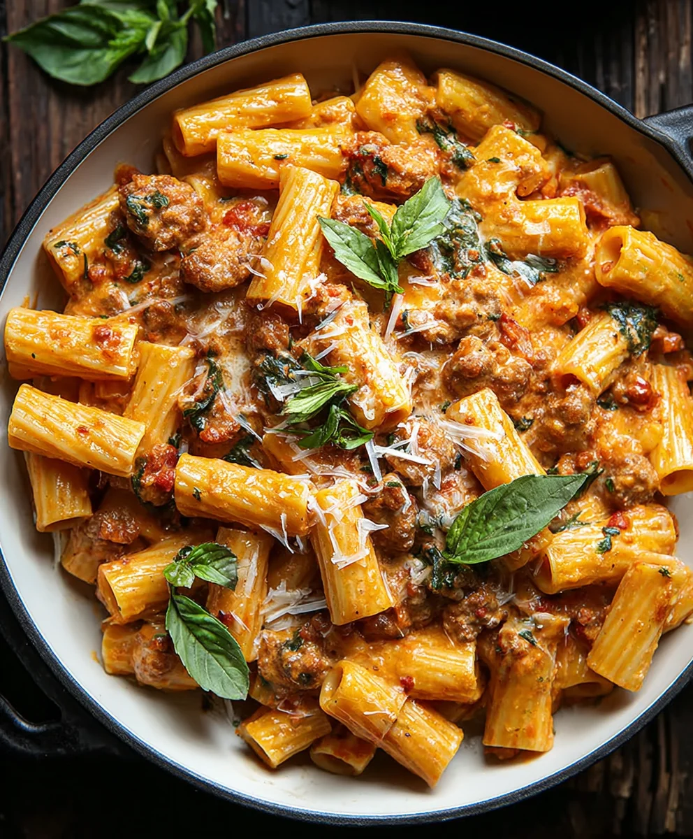 Easy One-Pot Creamy Beef Rigatoni Recipe
