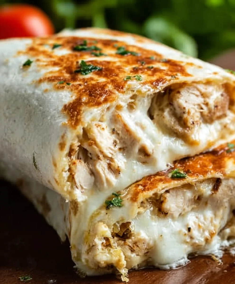 Easy Cheesy Garlic Chicken Wraps Recipe