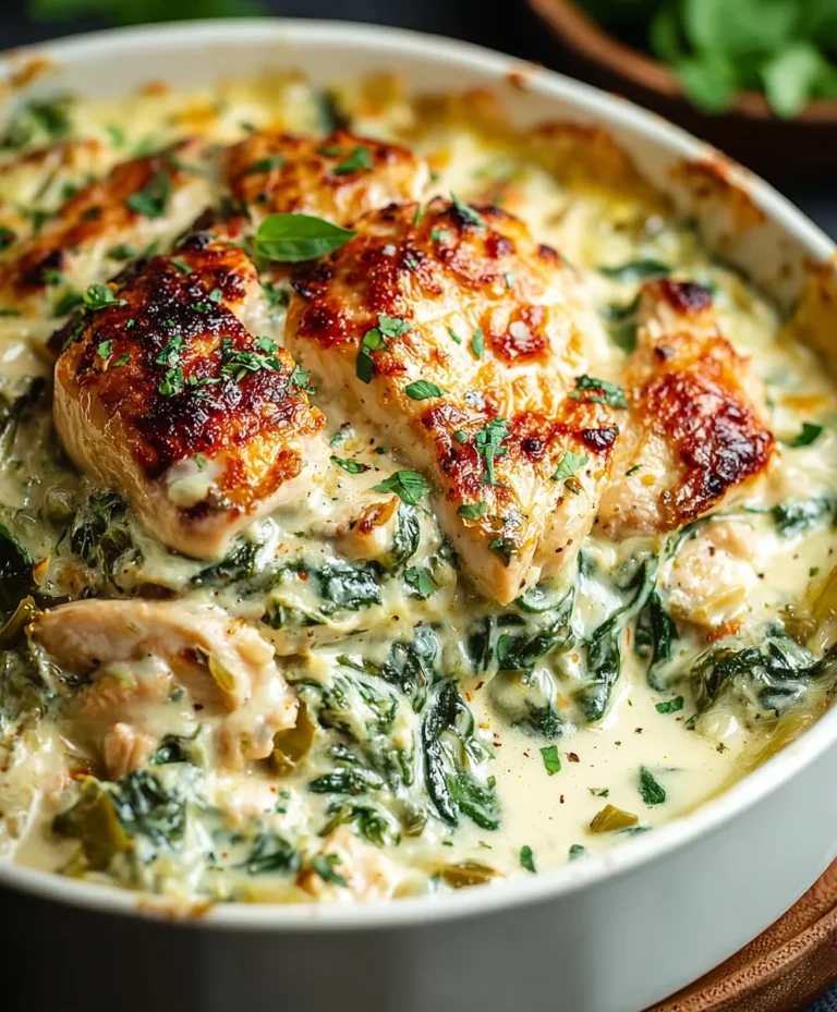 Creamy Chicken Spinach Casserole- Easy Dinner
