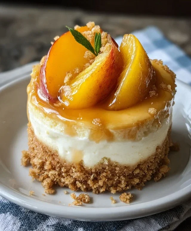 Stuffed Peach Cobbler Mini Cheesecake