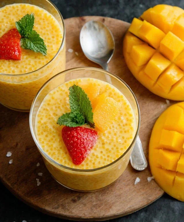Mango Tapioca Pudding (Mango Sago)