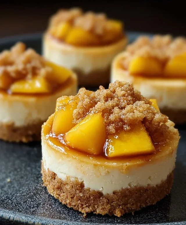 Peach Cobbler Mini Cheesecakes