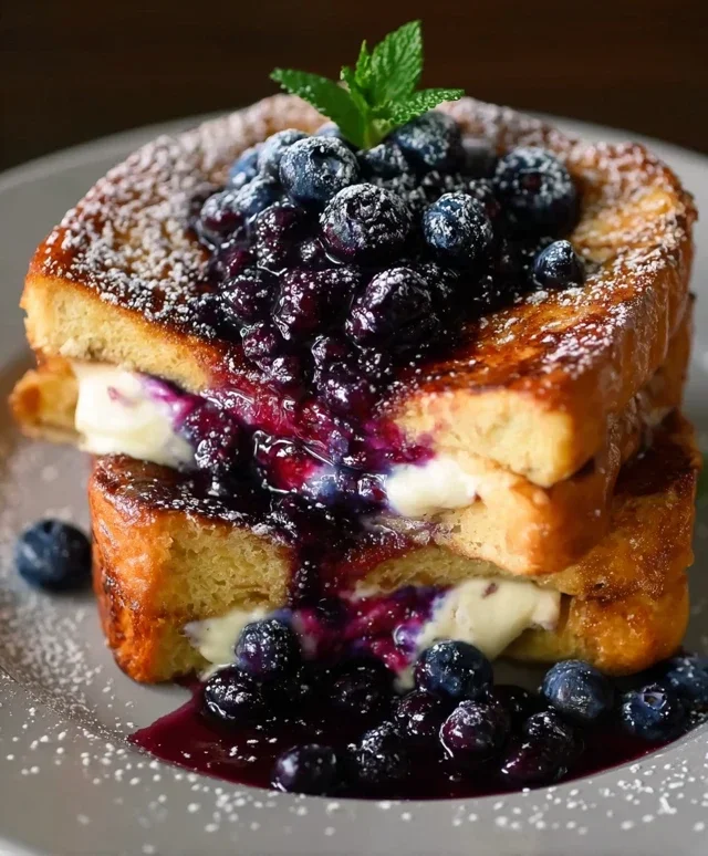 Blueberry Cream Cheese Stuffed French Toast
