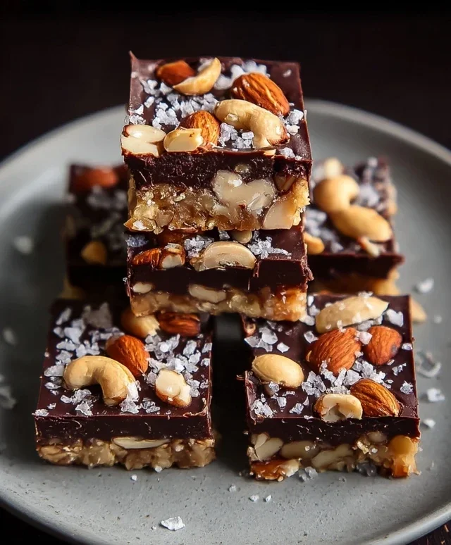 Dark Chocolate and Sea Salt Nut Bars