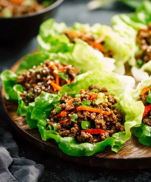 Asian Style Ground Beef Lettuce Wraps
