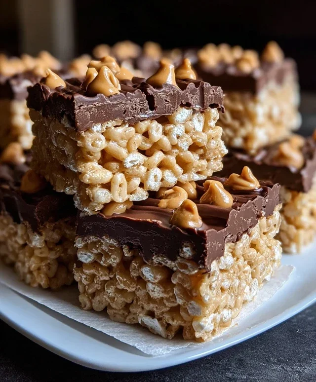 Chocolate Peanut Butter Rice Krispie Squares
