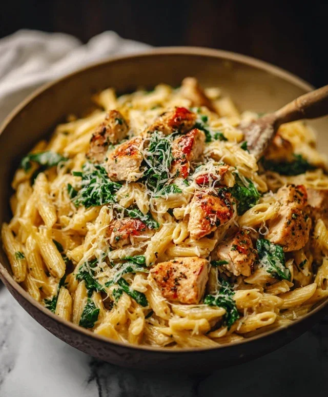 Healthy Garlic Parmesan Chicken Pasta