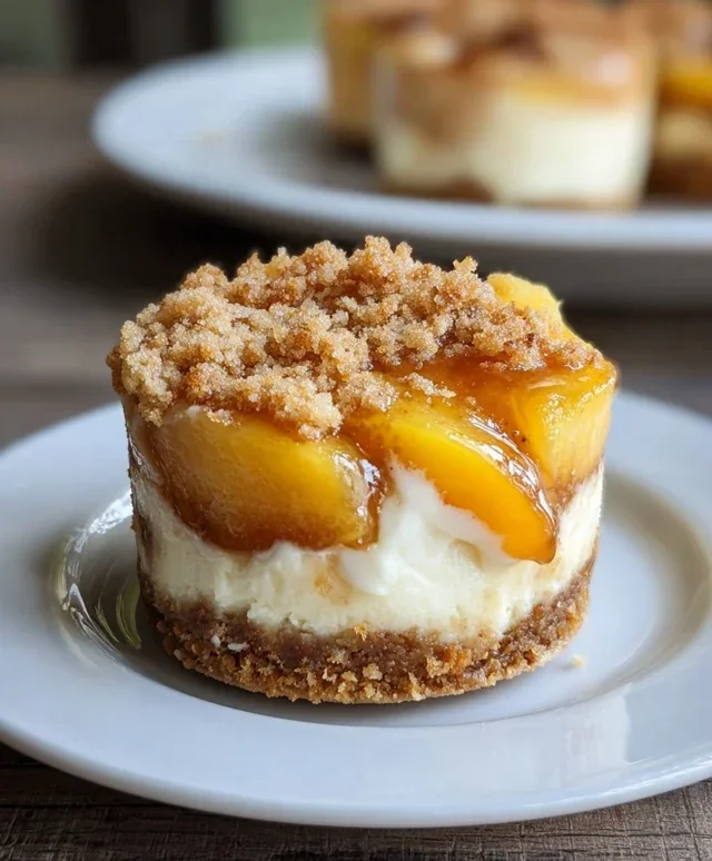 Stuffed Peach Cobbler Mini Cheesecake