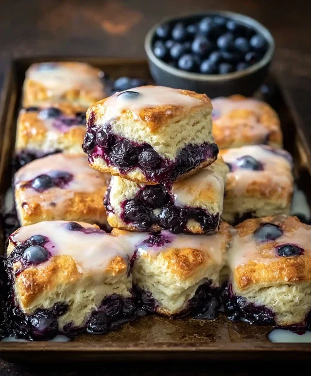 Glazed Blueberry Butter Swim Biscuits