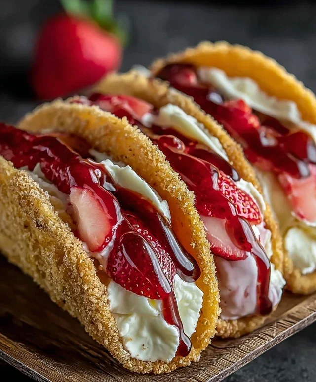 Strawberry Cheesecake Dessert Tacos