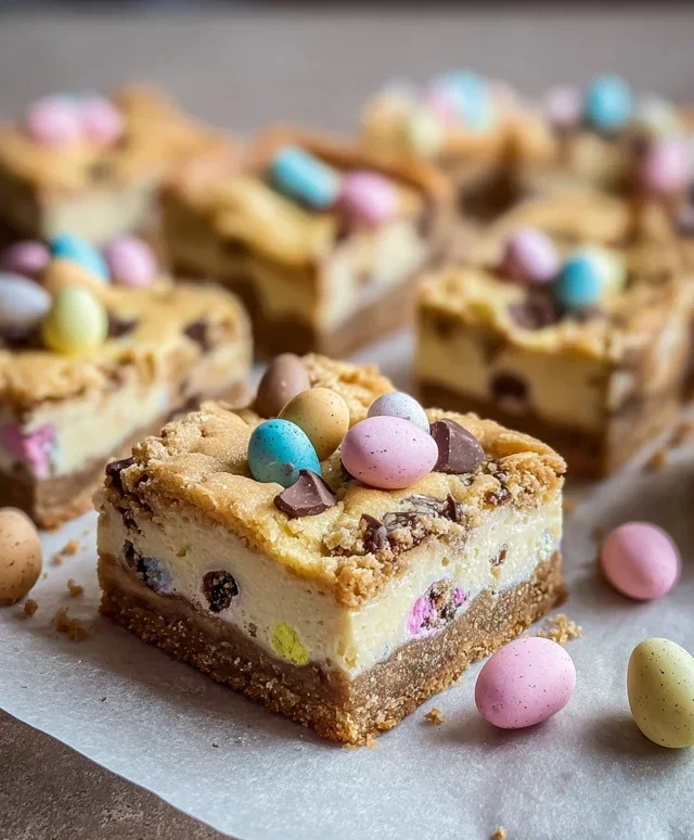 Mini Egg Cheesecake Cookie Bars