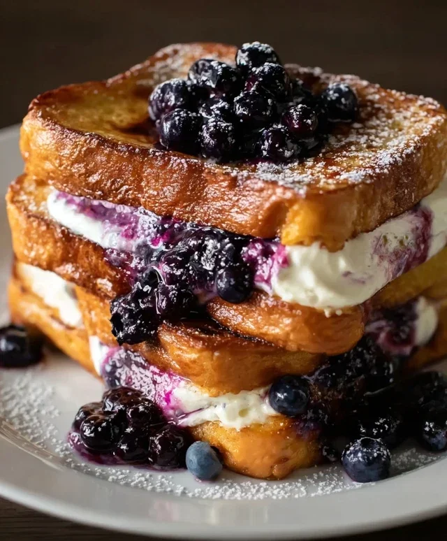 Blueberry Cream Cheese Stuffed French Toast