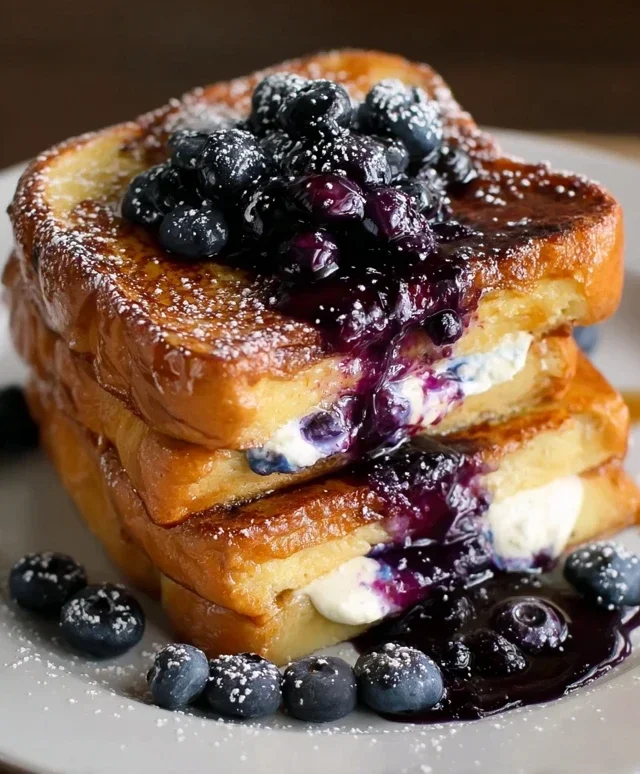 Blueberry Cream Cheese Stuffed French Toast
