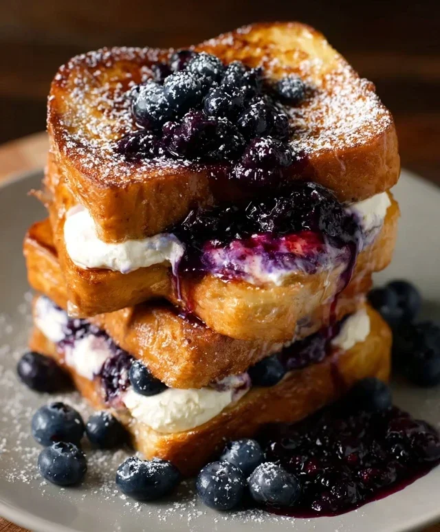 Blueberry Cream Cheese Stuffed French Toast
