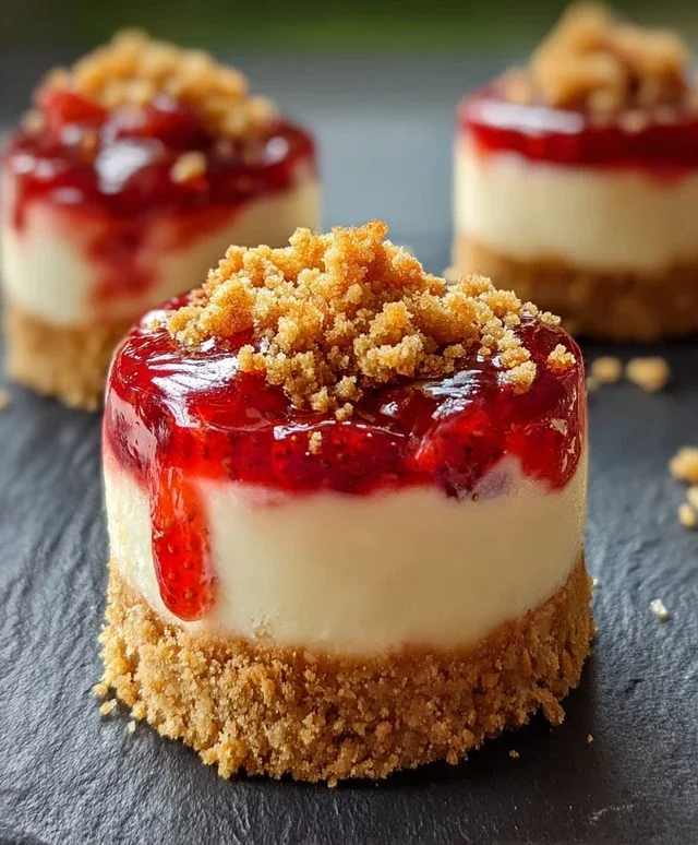 Mini Strawberry Crunch Stuffed Cheesecake