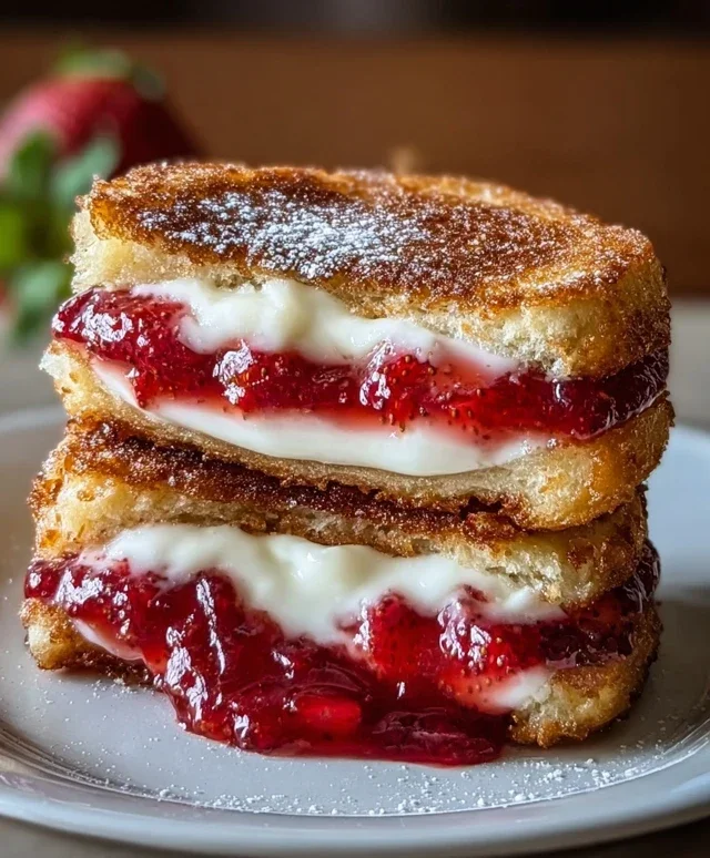 Fried Strawberry Cheesecake Sandwiches