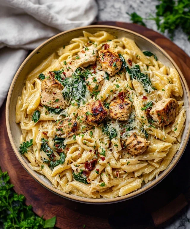 Healthy Garlic Parmesan Chicken Pasta