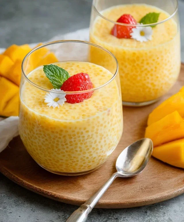 Mango Tapioca Pudding (Mango Sago)