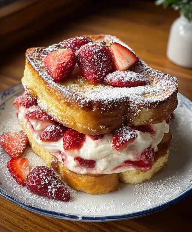 Strawberry Cream Cheese Stuffed French Toast