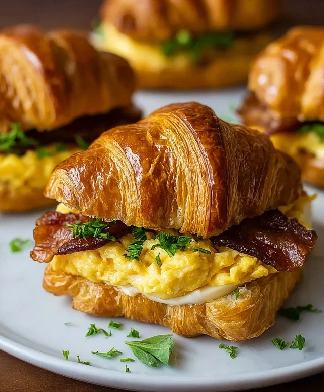 Killer Maple Mustard Croissant Breakfast Sandwiches