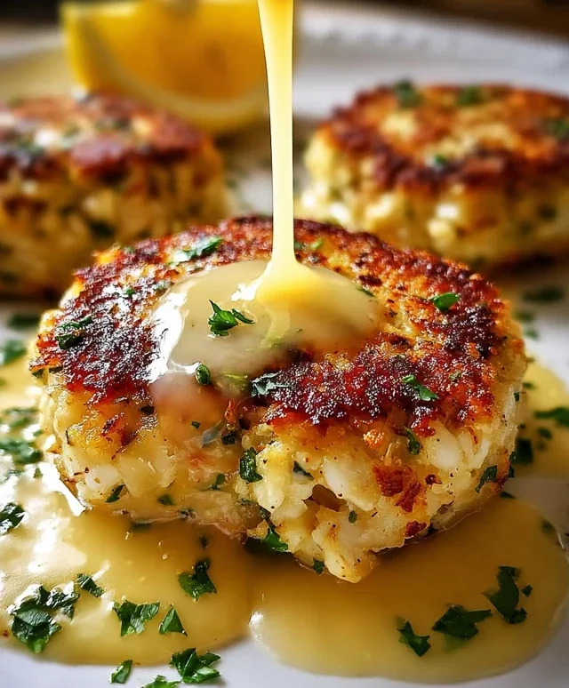 Cheddar Bay Crab Cakes with Lemon Butter Drizzle
