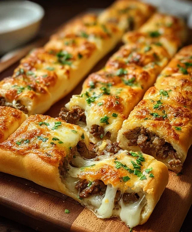 Philly Cheesesteak Stuffed Cheesy Breadsticks