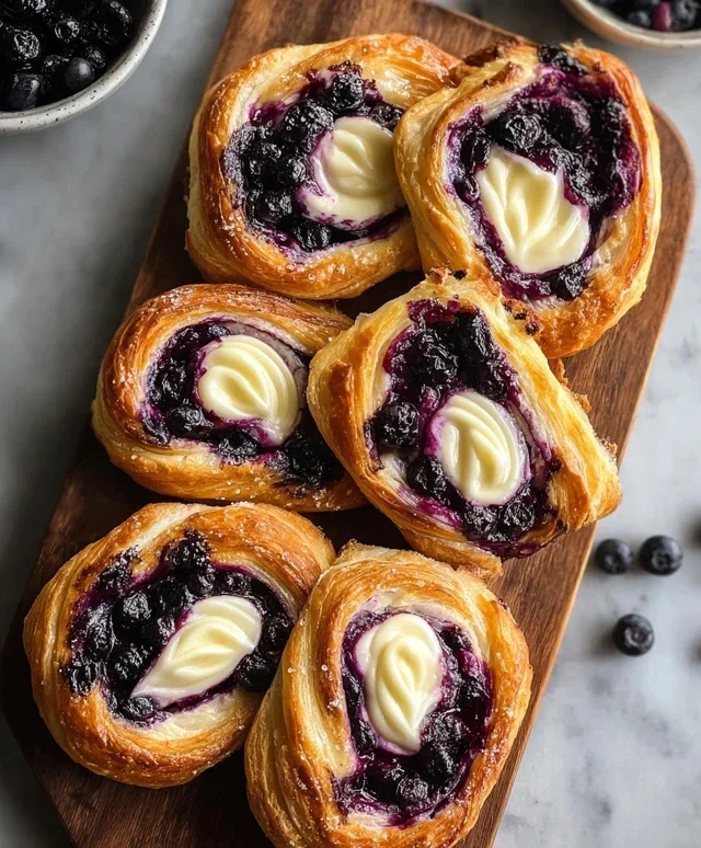 Swirled Blueberry Cream Cheese Danish