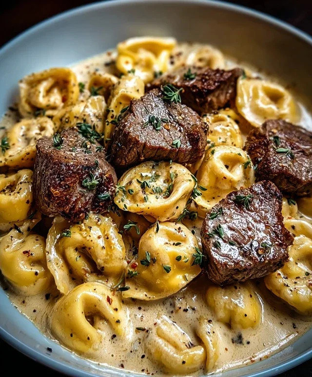 Cracked Garlic Steak Tortellini in Creamhouse Sauce Bliss