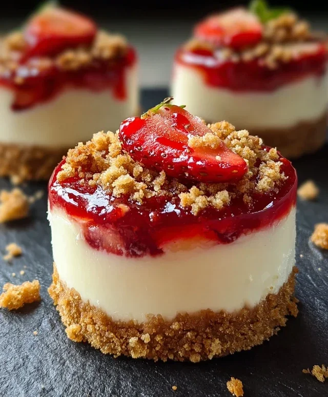 Mini Strawberry Crunch Stuffed Cheesecake