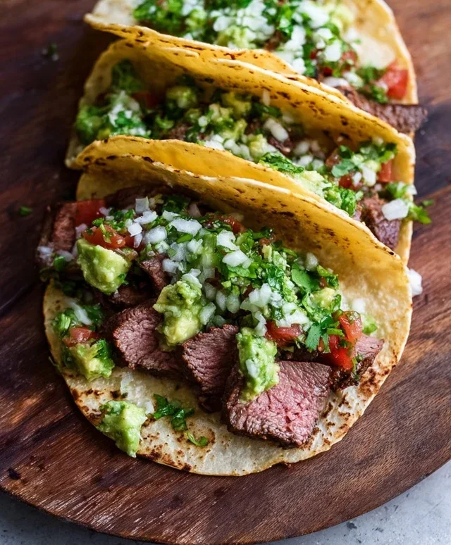 Grilled Steak Tacos with Avocado Salsa
