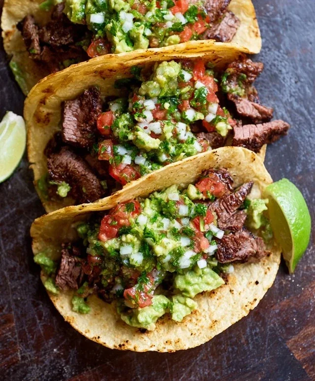 Grilled Steak Tacos with Avocado Salsa