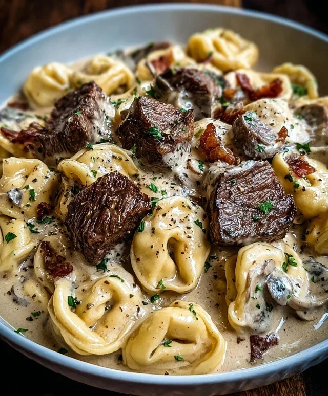 Cracked Garlic Steak Tortellini in Creamhouse Sauce Bliss