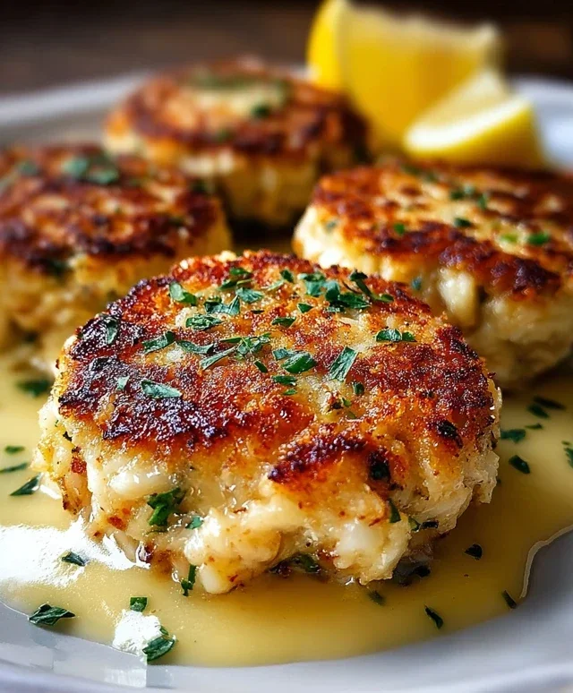 Cheddar Bay Crab Cakes with Lemon Butter Drizzle