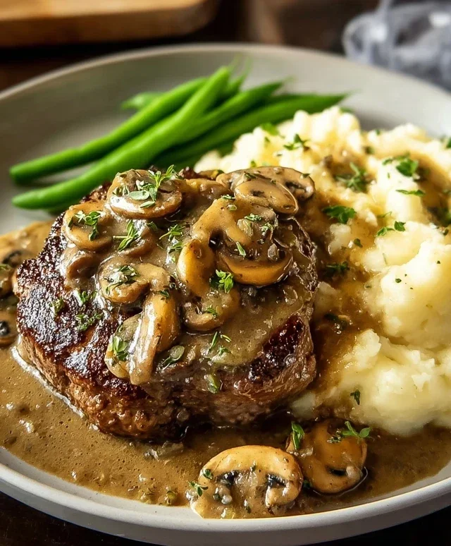 Bobby Flay’s Salisbury Steak Recipe with Mushroom Gravy