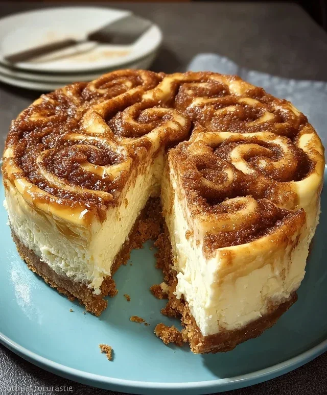 Cinnamon Roll Honeybun Cheesecake