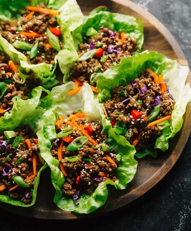 Asian Style Ground Beef Lettuce Wraps
