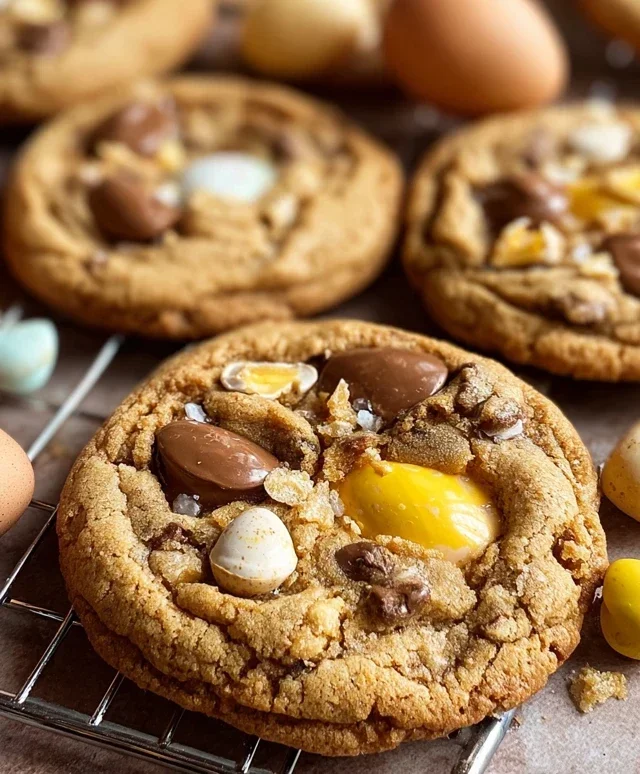 Brown Butter Cadbury Egg Cookies