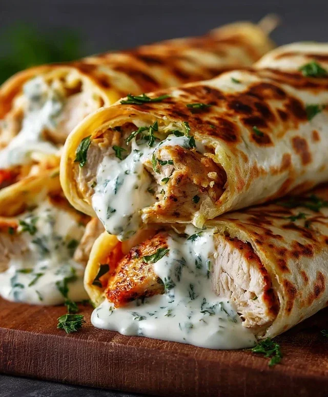 Low Carb Cheesy Garlic Chicken Wraps