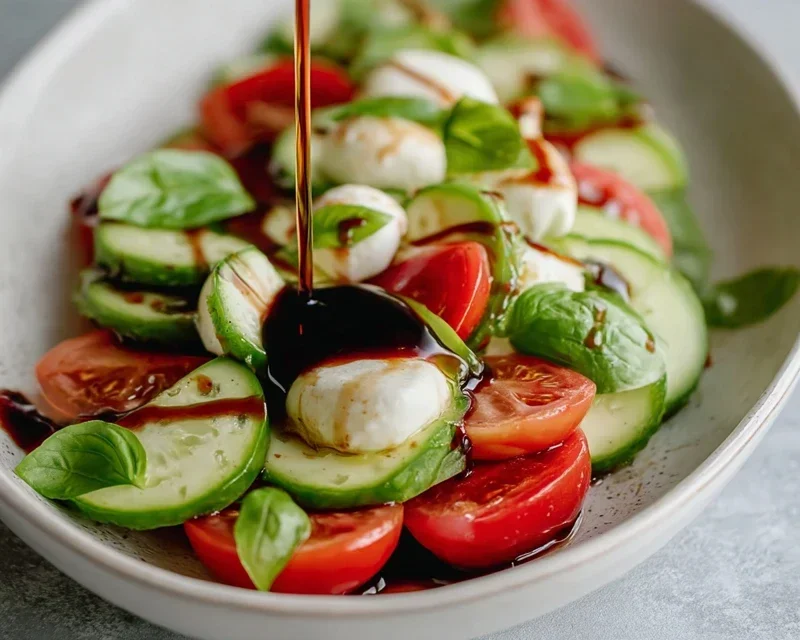 Fresh Cucumber Caprese Salad