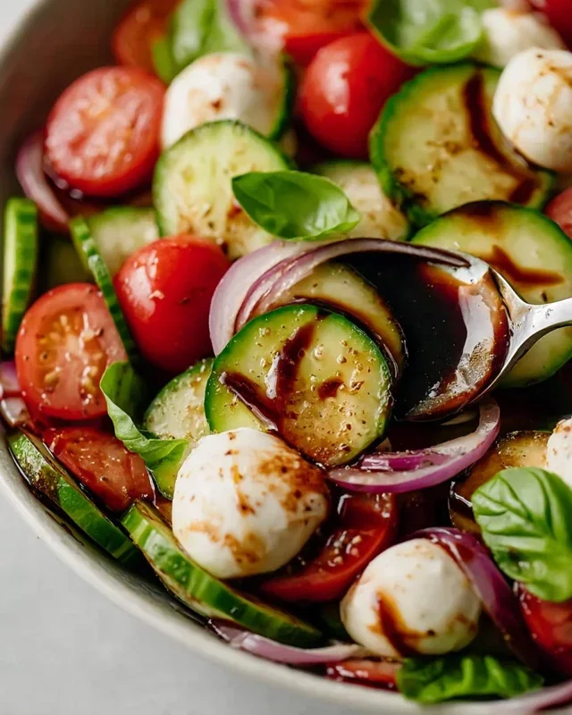 Fresh Cucumber Caprese Salad