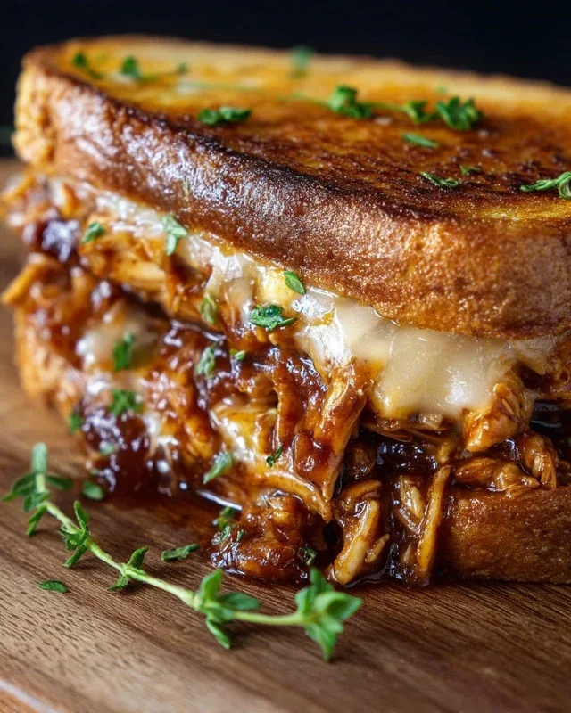 BBQ Chicken Grilled Cheese Sandwich
