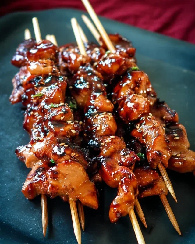 Sticky Bourbon Extract Extract Chicken Skewers