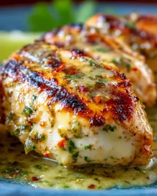 Grilled Salsa Verde Pepper Jack Chicken