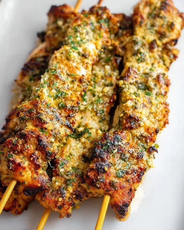 Garlic Parmesan Chicken Skewers
