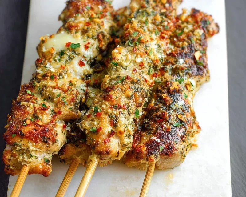 Garlic Parmesan Chicken Skewers