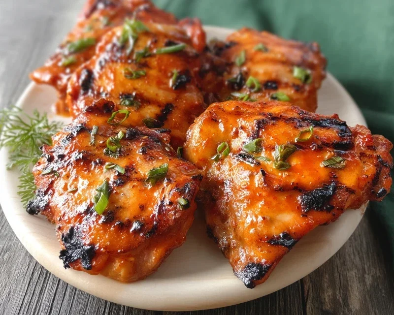 Grilled Honey Buffalo Chicken Thighs